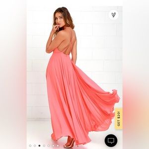 Coral pink maxi dress (perfect dress for weddings!)